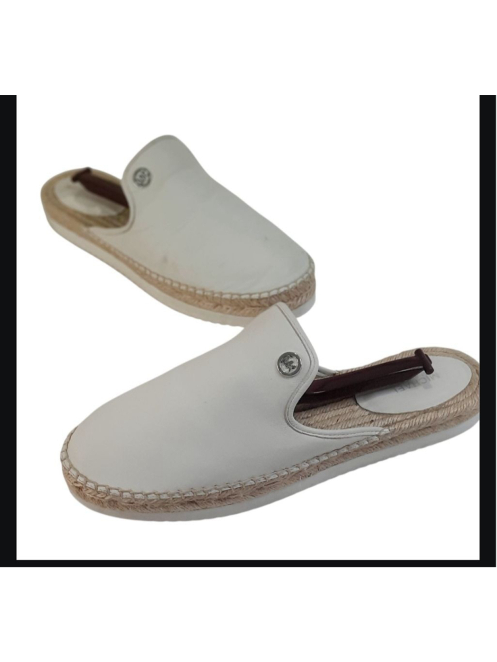 Women’s Michael Kors Hastings Espadrille Raised Sole Leather Mules •Size 10 - Picture 3 of 6
